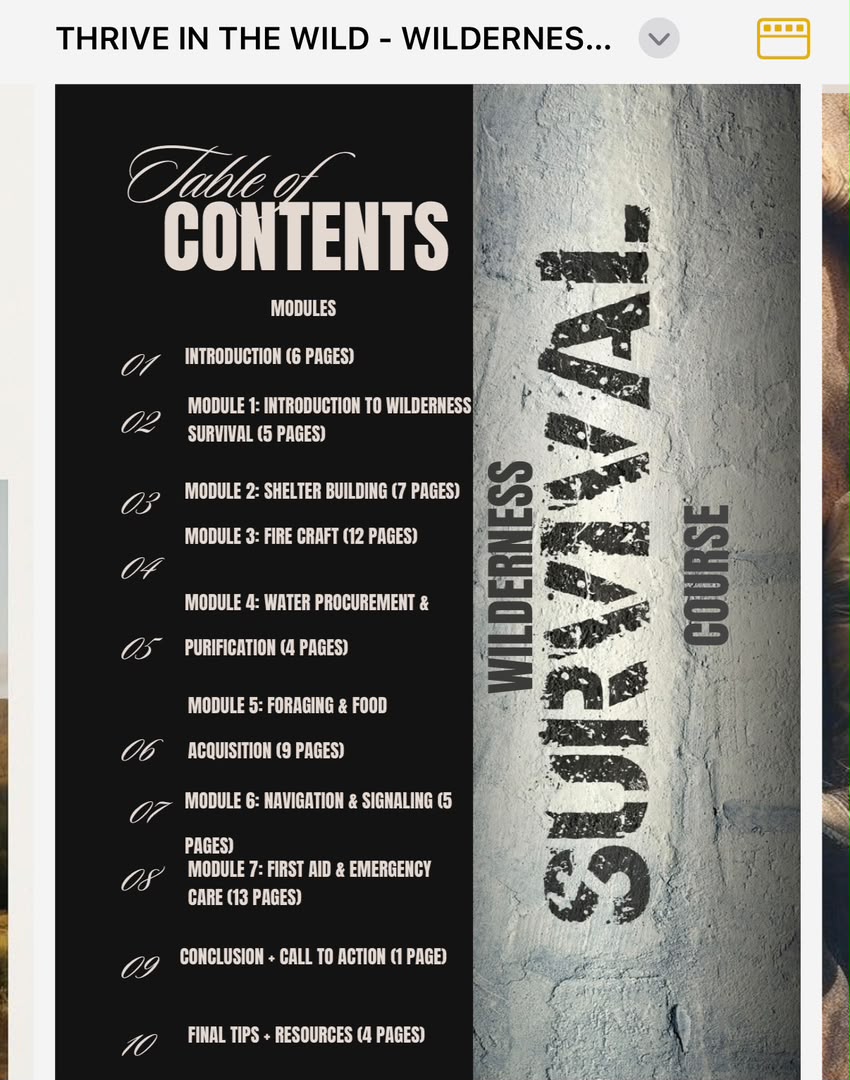 THRIVE IN THE WILD: WILDERNESS SURVIVAL COURSE